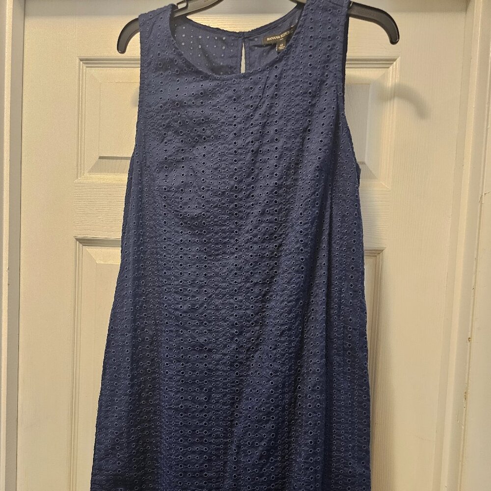 Navy Blue Banana Republic eyelet dress